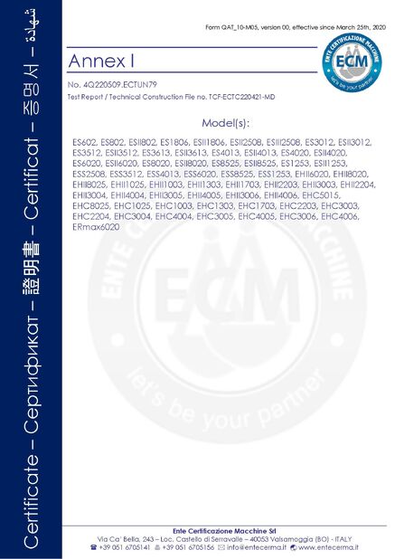China SHENZHEN EKO EQUIPMENT CO., LTD certification